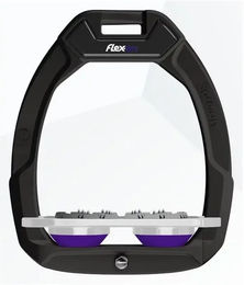 Flex-On Safe-On Sicherheitssteigbügel Flach Ultra Grip Schwarz Grau Violett – Bild 1 von 1