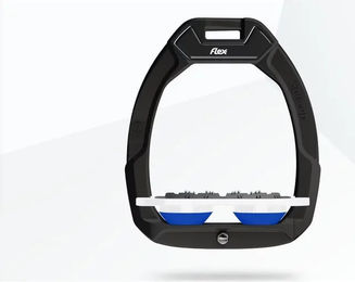 Flex-On Safe-On Sicherheitssteigbügel Flach Ultra Grip Schwarz Weiß Blau – Bild 1 von 1