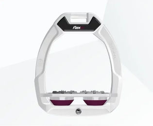 Flex-On Safe-On Sicherheitssteigbügel Flach Ultra Grip Weiß Grau Plum – Bild 1 von 1