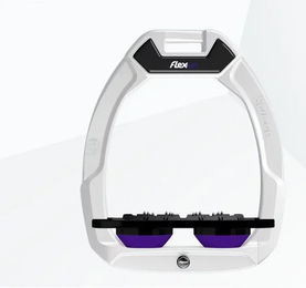 Flex-On Safe-On Sicherheitssteigbügel Flach Ultra Grip Weiß Schwarz Violett – Bild 1 von 1