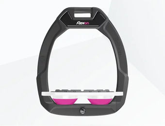 Flex-On Safe-On Sicherheitssteigbügel Flat Grip Anthrazit Weiß Rosa – Bild 1 von 1