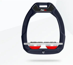 Flex-On Safe-On Sicherheitssteigbügel Flat Grip Blau Grau Rot für Pferde – Bild 1 von 1