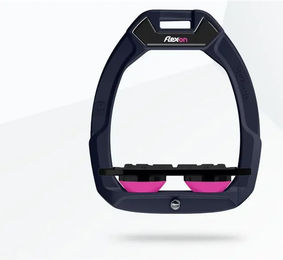 Flex-On Safe-On Sicherheitssteigbügel Flat Grip Blau Schwarz Rosa – Bild 1 von 1