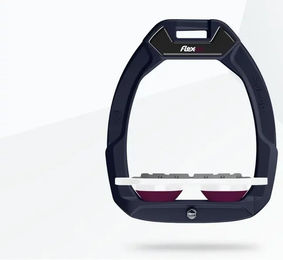 Flex-On Safe-On Sicherheitssteigbügel Flat Grip Blau Weiß Pflaume – Bild 1 von 1