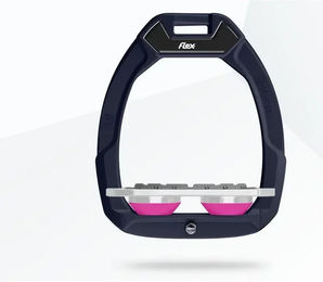 Flex-On Safe-On Sicherheitssteigbügel Flat Grip Braun Grau Rosa für Pferde – Bild 1 von 1
