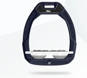 Flex-On Safe-On Sicherheitssteigbügel Flat Grip für Pferde in Braun Weiß Grau – Bild 1 von 1
