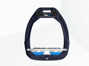 Flex-On Safe-On Sicherheitssteigbügel Flat Grip für Pferde in Grün/Grau/Blau – Bild 1 von 1