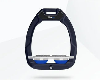 Flex-On Safe-On Sicherheitssteigbügel Flat Grip für Pferde in Grün/Grau/Blau – Bild 1 von 1