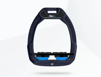 Flex-On Safe-On Sicherheitssteigbügel Flat Grip für Pferde in Grün/Schwarz/Blau – Bild 1 von 1