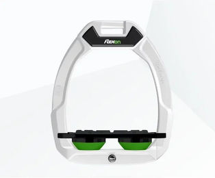 Flex-On Safe-On Sicherheitssteigbügel Flat Grip für Pferde in Weiß Schwarz Grün – Bild 1 von 1
