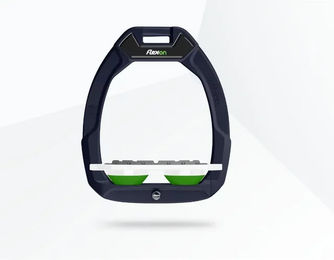 Flex-On Safe-On Sicherheitssteigbügel Flat Grip Grün Weiß Grün für Pferde – Bild 1 von 1