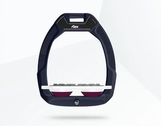 Flex-On Safe-On Sicherheitssteigbügel Flat Grip Grün Weiß Purpur für Pferde – Bild 1 von 1