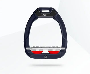 Flex-On Safe-On Sicherheitssteigbügel Flat Grip Rot Grau Rot für Pferde – Bild 1 von 1