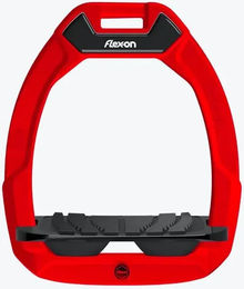 Flex-On Safe-On Sicherheitssteigbügel Flat Grip Rot Schwarz für Pferde – Bild 1 von 1