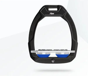 Flex-On Safe-On Sicherheitssteigbügel Flat Grip Schwarz Grau Blau – Bild 1 von 1