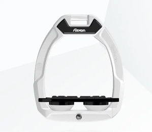 Flex-On Safe-On Sicherheitssteigbügel Flat Grip Weiß Schwarz Weiß für Pferde – Bild 1 von 1