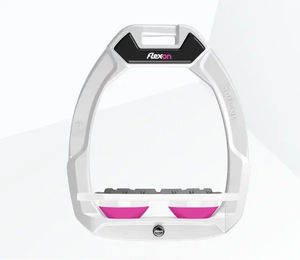 Flex-On Safe-On Sicherheitssteigbügel Flat Grip Weiß/Weiß/Rosa – Bild 1 von 1