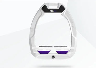 Flex-On Safe-On Sicherheitssteigbügel Flat Grip Weiß-Weiß-Violett – Bild 1 von 1