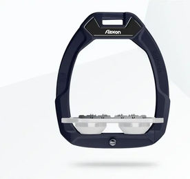 Flex-On Safe-On Sicherheitssteigbügel Flat Ultra Grip Aluminium Weiß Marine für Pferde – Bild 1 von 1