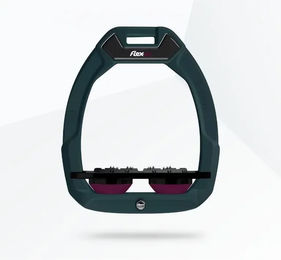 Flex-On Safe-On Sicherheitssteigbügel Flat Ultra Grip für Pferde in Grün/Schwarz/Pflaume – Bild 1 von 1