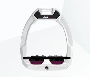 Flex-On Safe-On Sicherheitssteigbügel Flat Ultra Grip Weiß Schwarz Lila – Bild 1 von 1