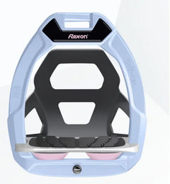Flex-On Safe-On Sicherheitssteigbügel für den Pferdesport in Blau Grau Rot – Bild 1 von 1