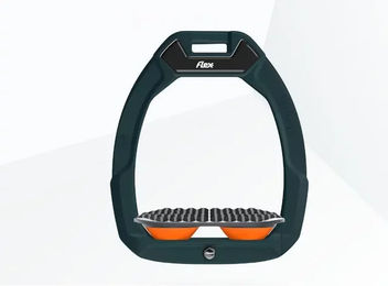 Flex-On Safe-On Sicherheitssteigbügel für den Pferdesport in Grün Grau Orange – Bild 1 von 1