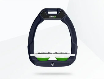 Flex-On Safe-On Sicherheitssteigbügel für den Pferdesport mit Ultra Grip in Grün/Weiß/Grün – Bild 1 von 1