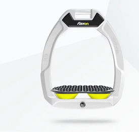Flex-On Safe-On Sicherheitssteigbügel für den Reitsport Endurance Weiß Grau Yellow – Bild 1 von 1