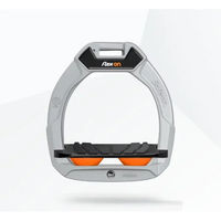Produktbild von Flex-On Safe-On Sicherheitssteigbügel für Kinder aus Aluminium in Schwarz-Orange mit Grip und Neigung
