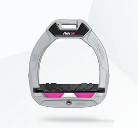 Flex-On Safe-On Sicherheitssteigbügel für Kinder aus Aluminium in Schwarz/Rosa – Bild 1 von 1
