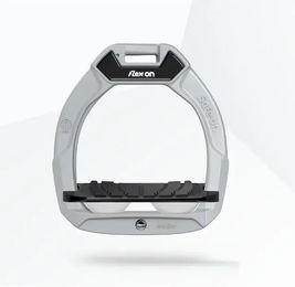 Flex-On Safe-On Sicherheitssteigbügel für Kinder aus Aluminium in Schwarz-Weiß mit Neigung und Grip – Bild 1 von 1