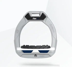 Flex-On Safe-On Sicherheitssteigbügel für Kinder aus Aluminium in Weiß/Marine mit Grip-Funktion – Bild 1 von 1