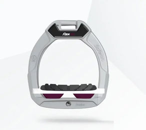 Flex-On Safe-On Sicherheitssteigbügel für Kinder aus Aluminium in Weiß/Pflaume mit Grip-Funktion – Bild 1 von 1