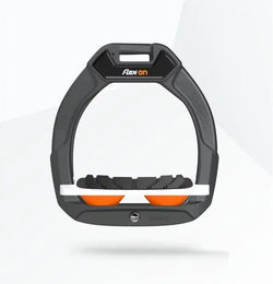 Flex-On Safe-On Sicherheitssteigbügel für Kinder in Anthrazit Weiß Orange mit Grip und Neigung – Bild 1 von 1