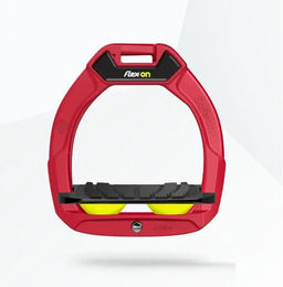 Flex-On Safe-On Sicherheitssteigbügel für Kinder in Rot Schwarz Gelb mit Grip – Bild 1 von 1