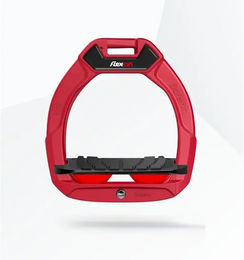 Flex-On Safe-On Sicherheitssteigbügel für Kinder in Rot/Schwarz/Rot mit Grip und Neigung – Bild 1 von 1