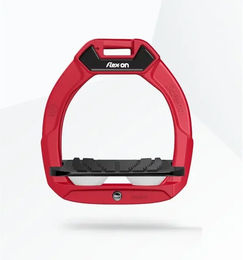 Flex-On Safe-On Sicherheitssteigbügel für Kinder in Rot Schwarz Weiß mit Grip – Bild 1 von 1