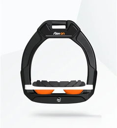 Flex-On Safe-On Sicherheitssteigbügel für Kinder in Schwarz Weiß Orange mit Grip – Bild 1 von 1
