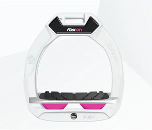 Flex-On Safe-On Sicherheitssteigbügel für Kinder in Weiß Grau Rosa – Bild 1 von 1