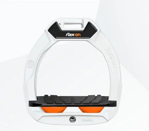 Flex-On Safe-On Sicherheitssteigbügel für Kinder in Weiß/Schwarz/Orange – Bild 1 von 1