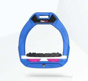 Flex-On Safe-On Sicherheitssteigbügel für Kinder mit Grip und Neigung in Blau Weiß oder Rosa – Bild 1 von 1