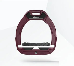 Flex-On Safe-On Sicherheitssteigbügel für Kinder mit Inclined Grip in Bordeaux Weiß Schwarz – Bild 1 von 1