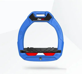 Flex-On Safe-On Sicherheitssteigbügel für Kinder mit Neigung und Grip in Blau/Schwarz/Rot – Bild 1 von 1
