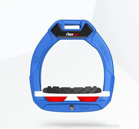 Flex-On Safe-On Sicherheitssteigbügel für Kinder mit Neigung und Grip in Blau Weiß Rot – Bild 1 von 1