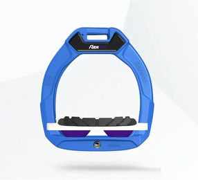 Flex-On Safe-On Sicherheitssteigbügel für Kinder mit Neigung und Grip in Blau Weiß Violett – Bild 1 von 1
