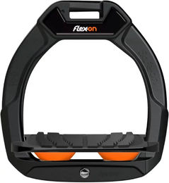Flex-On Safe-On Sicherheitssteigbügel für Kinder mit Neigungsgriff Schwarz-Schwarz-Orange – Bild 1 von 1