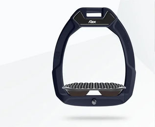 Flex-On Safe-On Sicherheitssteigbügel für Pferde aus Aluminium in Grau und Braun – Bild 1 von 1
