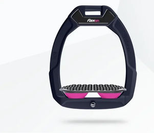 Flex-On Safe-On Sicherheitssteigbügel für Pferde aus Aluminium in Grau und Rosa – Bild 1 von 1