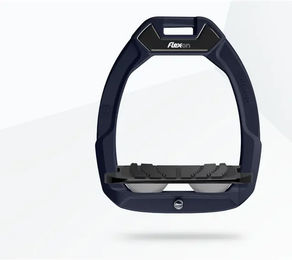 Flex-On Safe-On Sicherheitssteigbügel für Pferde aus Aluminium in Schwarz/Grau mit Grip-Funktion – Bild 1 von 1